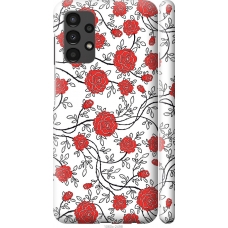 Чохол на Samsung Galaxy A13 A135F Червоні троянди на білому фоні 1060m-2498