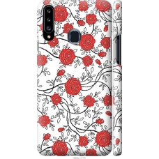 Чохол на Samsung Galaxy A20s A207F Червоні троянди на білому фоні 1060m-1775