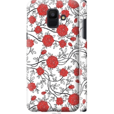 Чохол на Samsung Galaxy A6 2018 Червоні троянди на білому фоні 1060m-1480