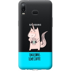 Чохол на Samsung Galaxy A6s Єдиноріг з кавою 4892u-1604