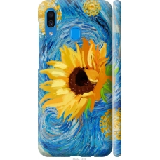 Чохол на Samsung Galaxy A20 2019 A205F Квіти жовто-блакитні 5308m-1761