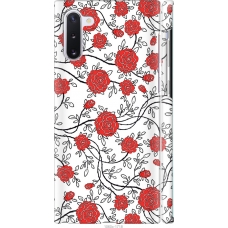Чохол на Samsung Galaxy Note 10 Червоні троянди на білому фоні 1060m-1718