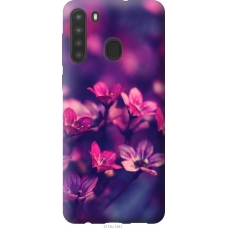 Чохол на Samsung Galaxy A21 Пурпурні квіти 2719u-1841