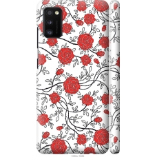 Чохол на Samsung Galaxy A41 A415F Червоні троянди на білому фоні 1060m-1886