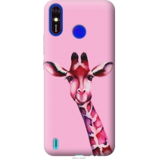 Чохол на Tecno Spark 4 Lite Рожева жирафа 4441u-2425