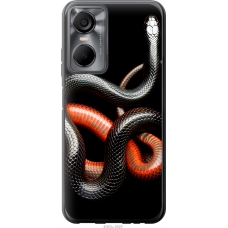 Чохол на Tecno POP 6 Pro BE8 Червоно-чорна змія на чорному фоні 4063u-2929
