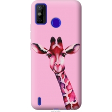 Чохол на Tecno Spark 6 Go KE5 Рожева жирафа 4441u-2452