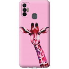 Чохол на Tecno Spark 7 KF6n Рожева жирафа 4441u-2421